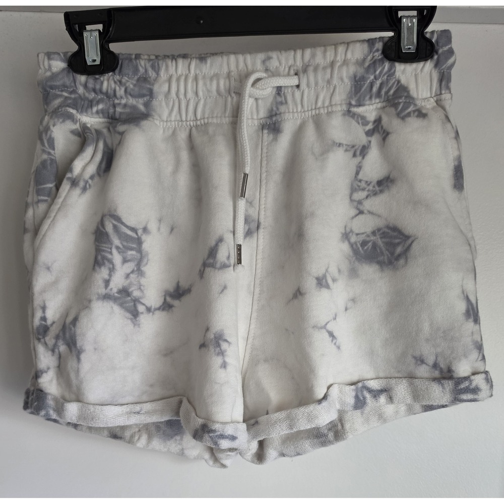 Missguided Shorts Size 2 White Grey Tie-Dye Casual Athleisure Hot Pants
